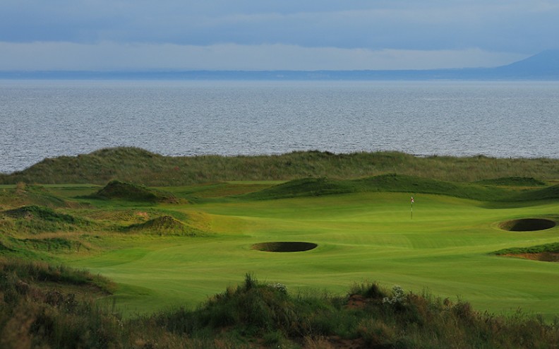 Scottish links fairway beside the sea